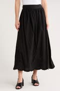 ELIE ELIE TAHARI Floral Embroidered Cotton Maxi Skirt