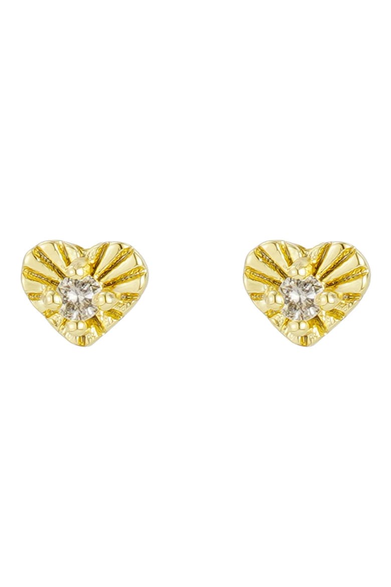 Natural Diamond Heart Burst Stud Earrings, Alternate, color, GOLD
