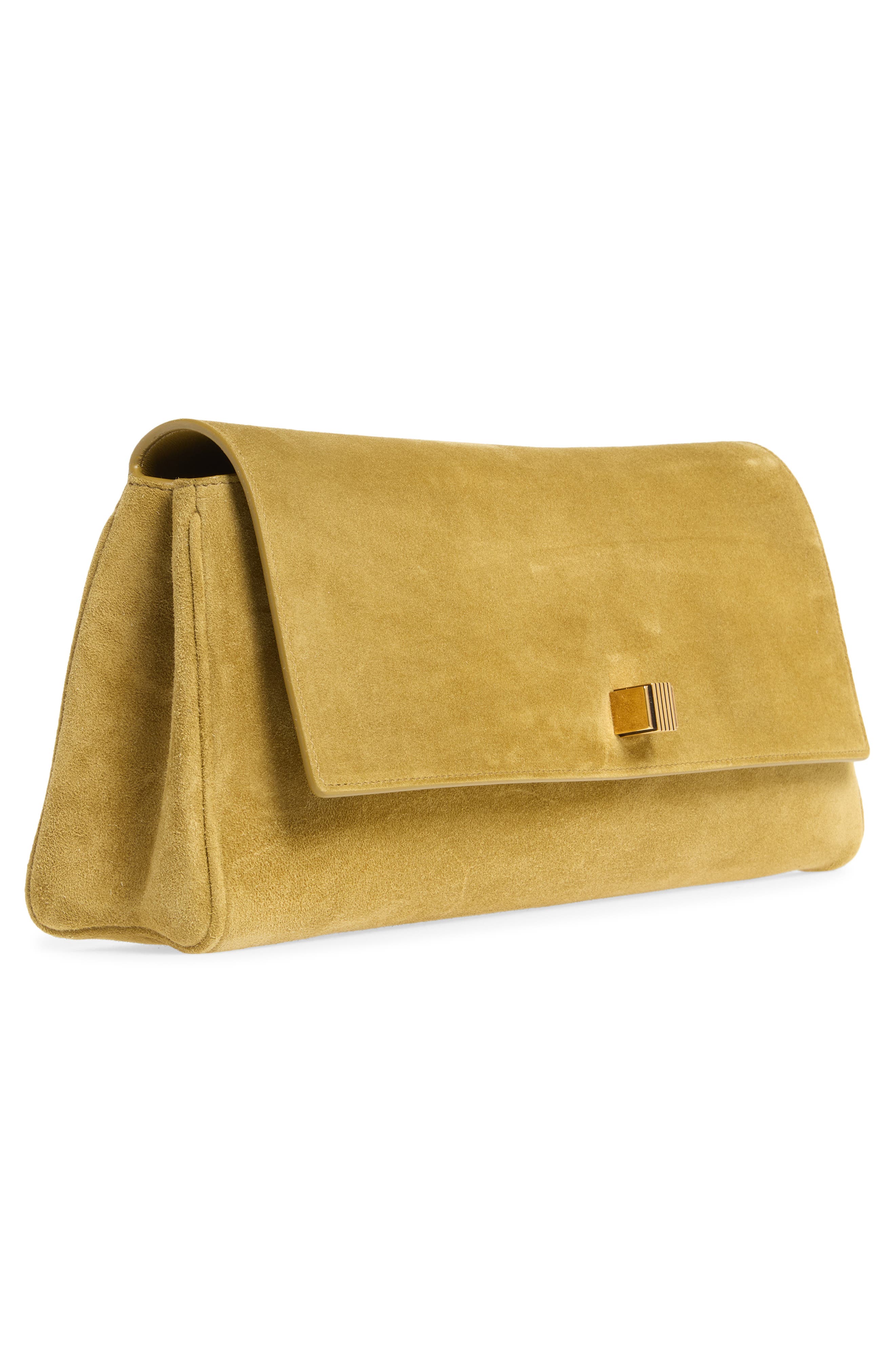 Audrey Suede Clutch, Alternate, color, GOLDEN OLIVE