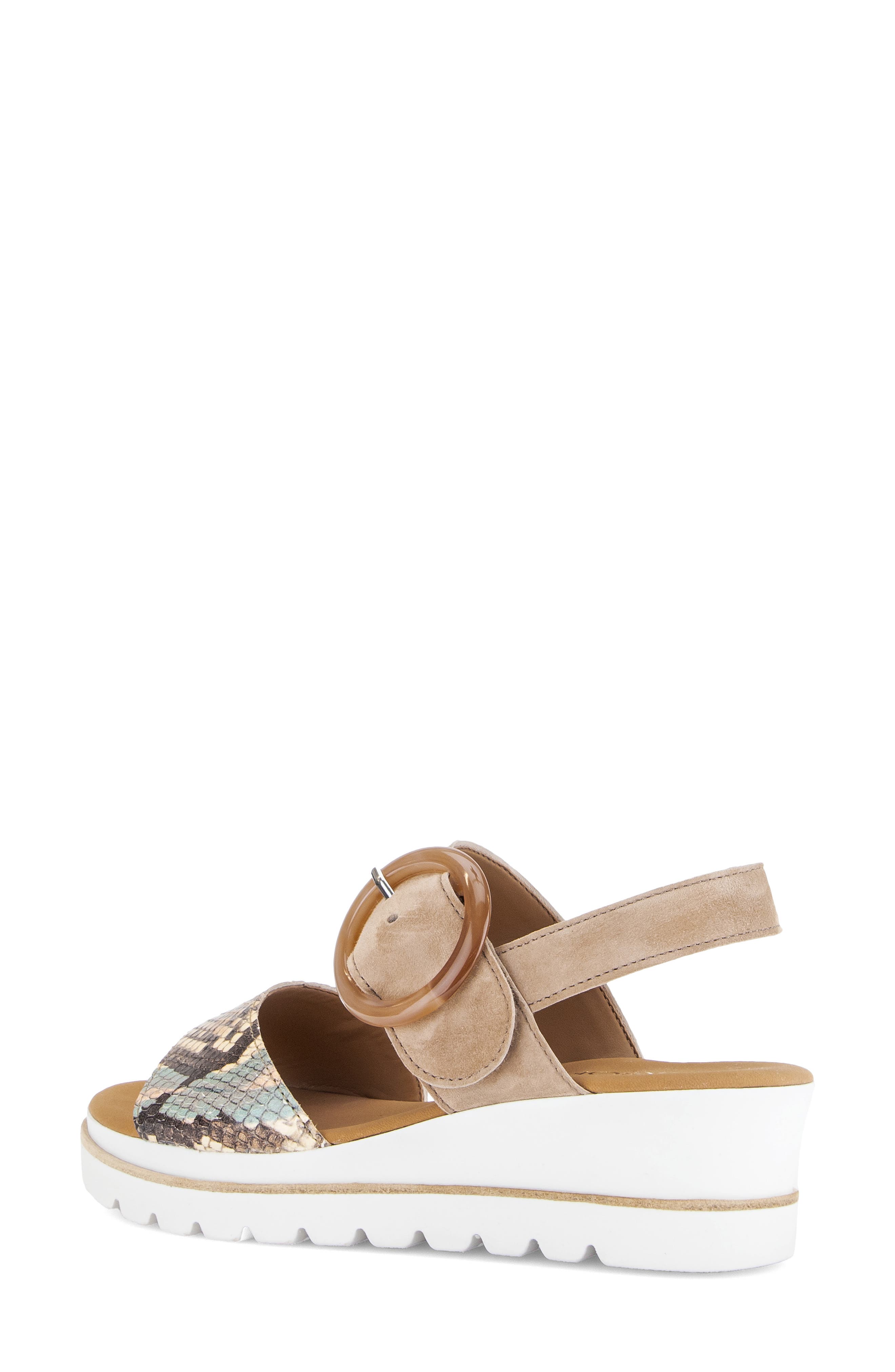 Gabor Ankle Strap Wedge Sandal, Alternate, color, Sand