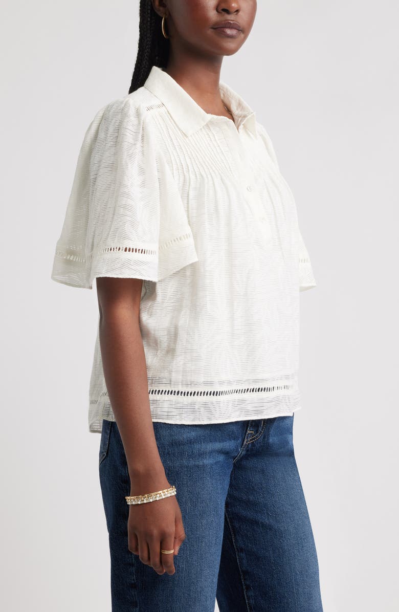 Treasure & Bond Flutter Sleeve Popover Top, Alternate, color, Ivory Egret