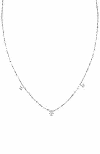 Mika 18K White Gold Diamond Charm Necklace