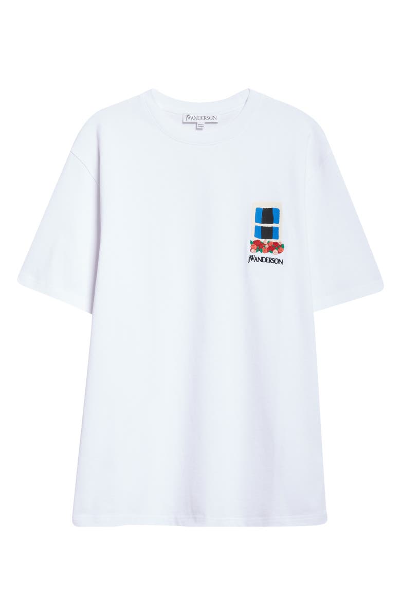JW Anderson Window Embroidered Cotton T-Shirt, Alternate, color, 