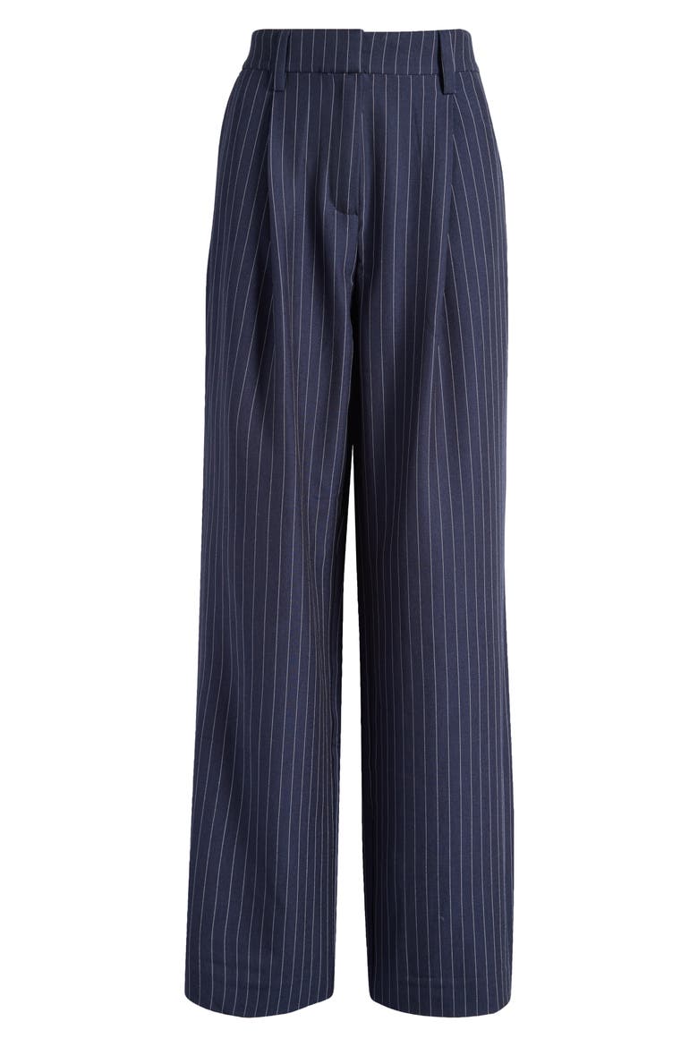 Alex Wide Leg Linen Pants, Alternate, color, MIDNIGHT STRIPE