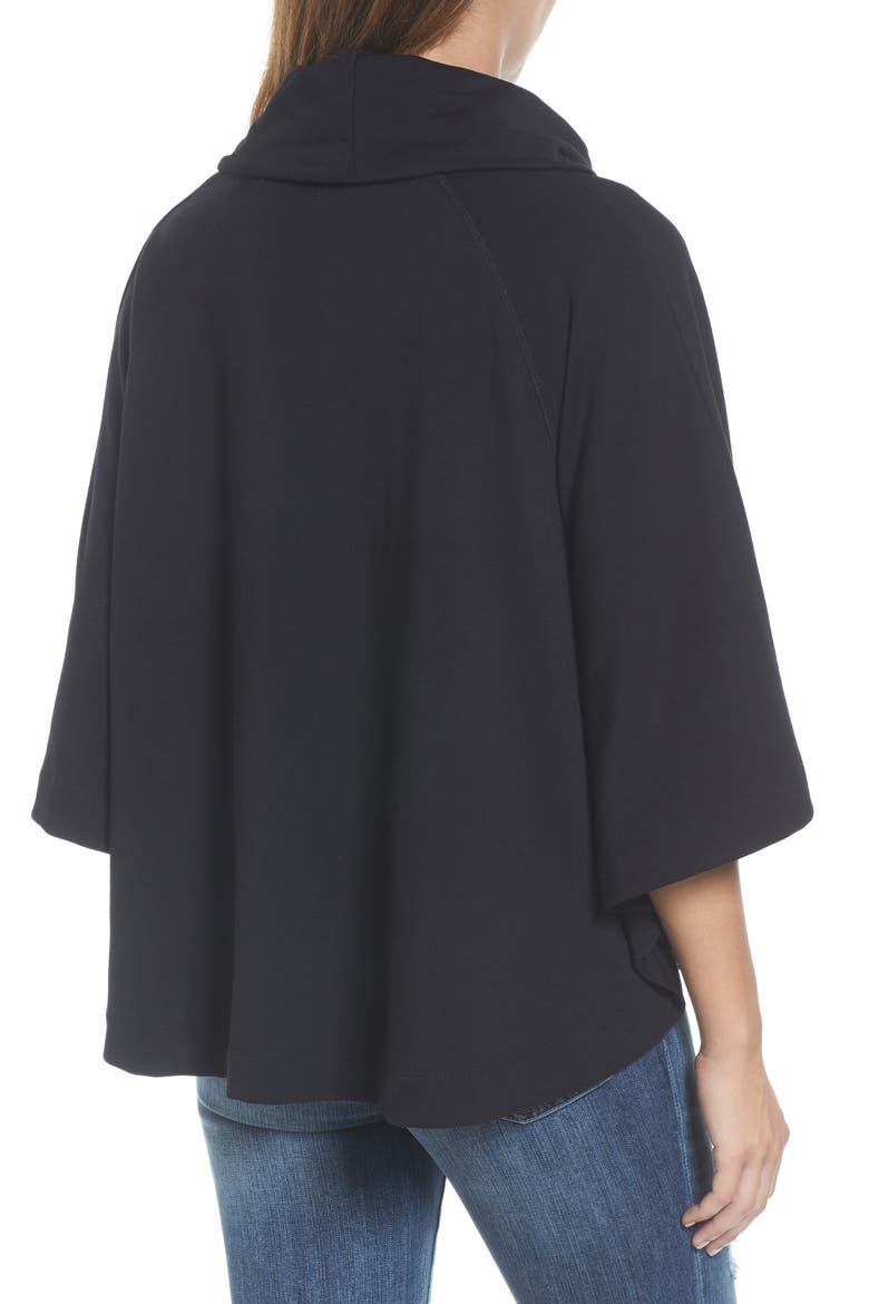 Cowl Neck Sweatshirt, Alternate, color, BLACK