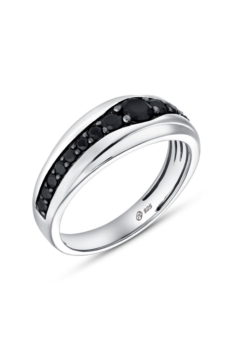 Ren 1CT Diagonal Black Spinel Ring 925 Silver, Alternate, color, Sterling Silver