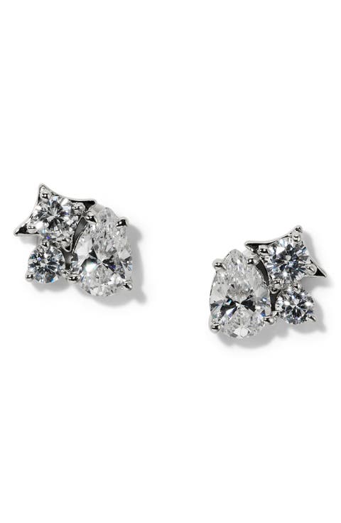Hera Cubic Zirconia Cluster Stud Earrings