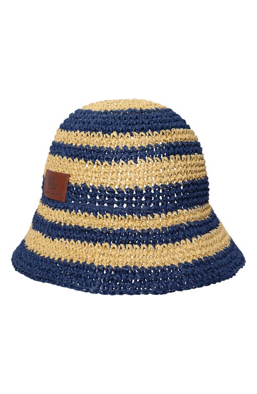 Ralph Lauren Lauren  Crochet Straw Bucket Hat