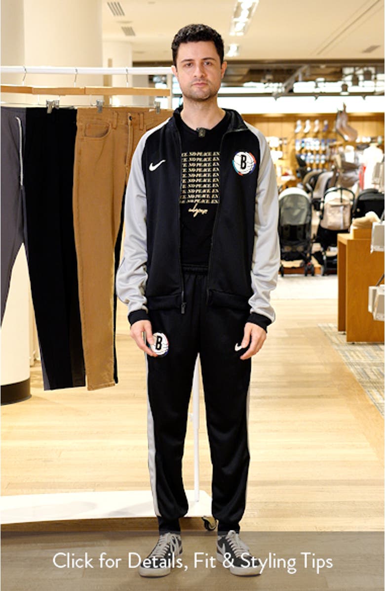 Men's Nike Black Brooklyn Nets 2024/25 City Edition Lightweight Full-Zip Jacket & Pants Set, sales video thumbnail