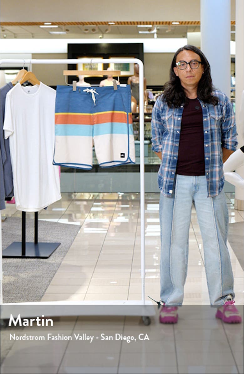 Lennox Scallop Stripe Board Shorts, sales video thumbnail