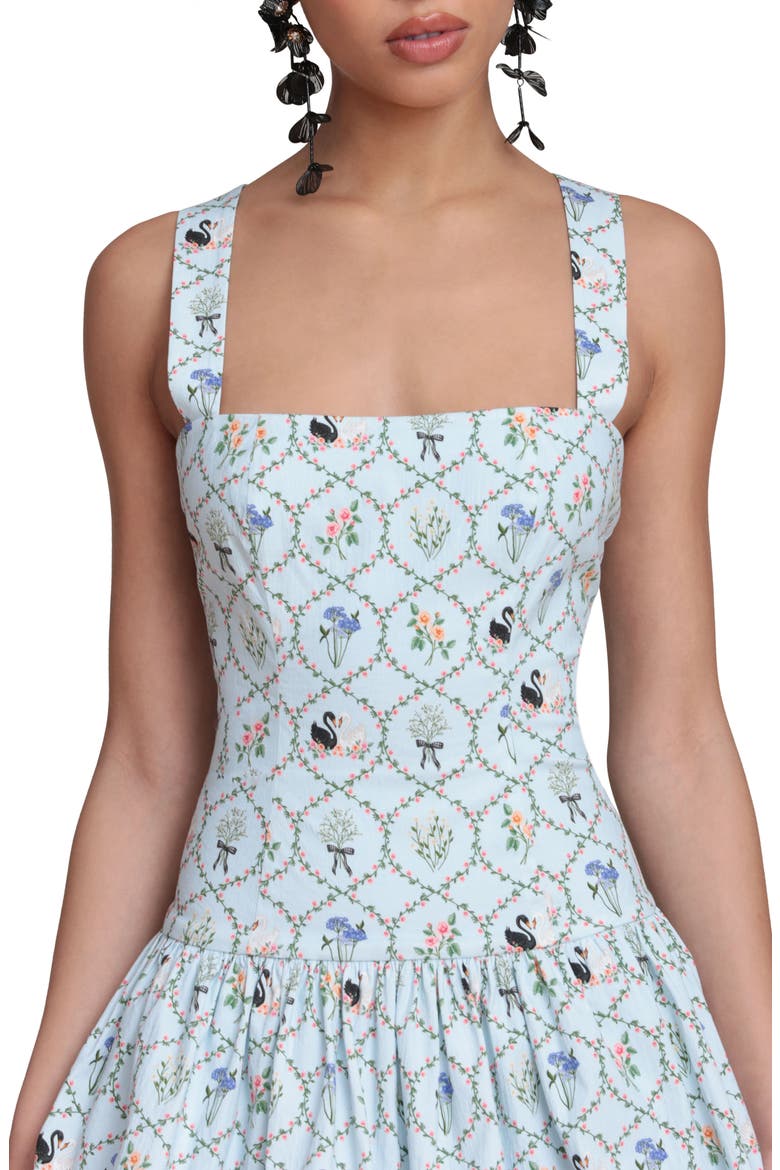 Drop Waist Bubble Hem Minidress, Alternate, color, BLUE SWAN