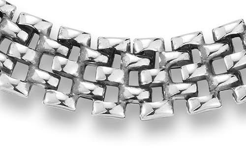 Yield Of Men Oxidized Sterling Silver Panther Link Bracelet In Silver