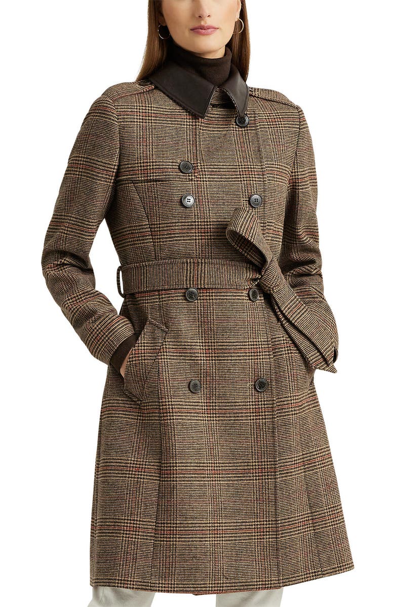 Lauren Ralph Lauren Houndstooth Trench Coat, Alternate, color,