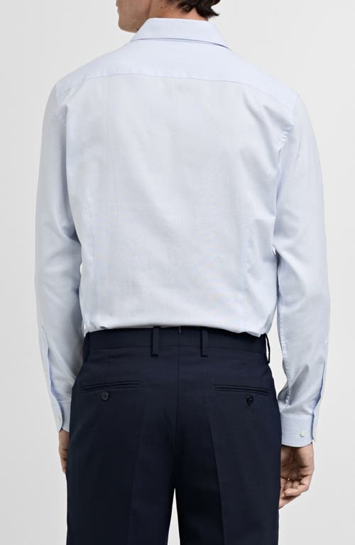 Mango Slim Fit Microprint Cotton Twill Button-up Shirt In Sky Blue