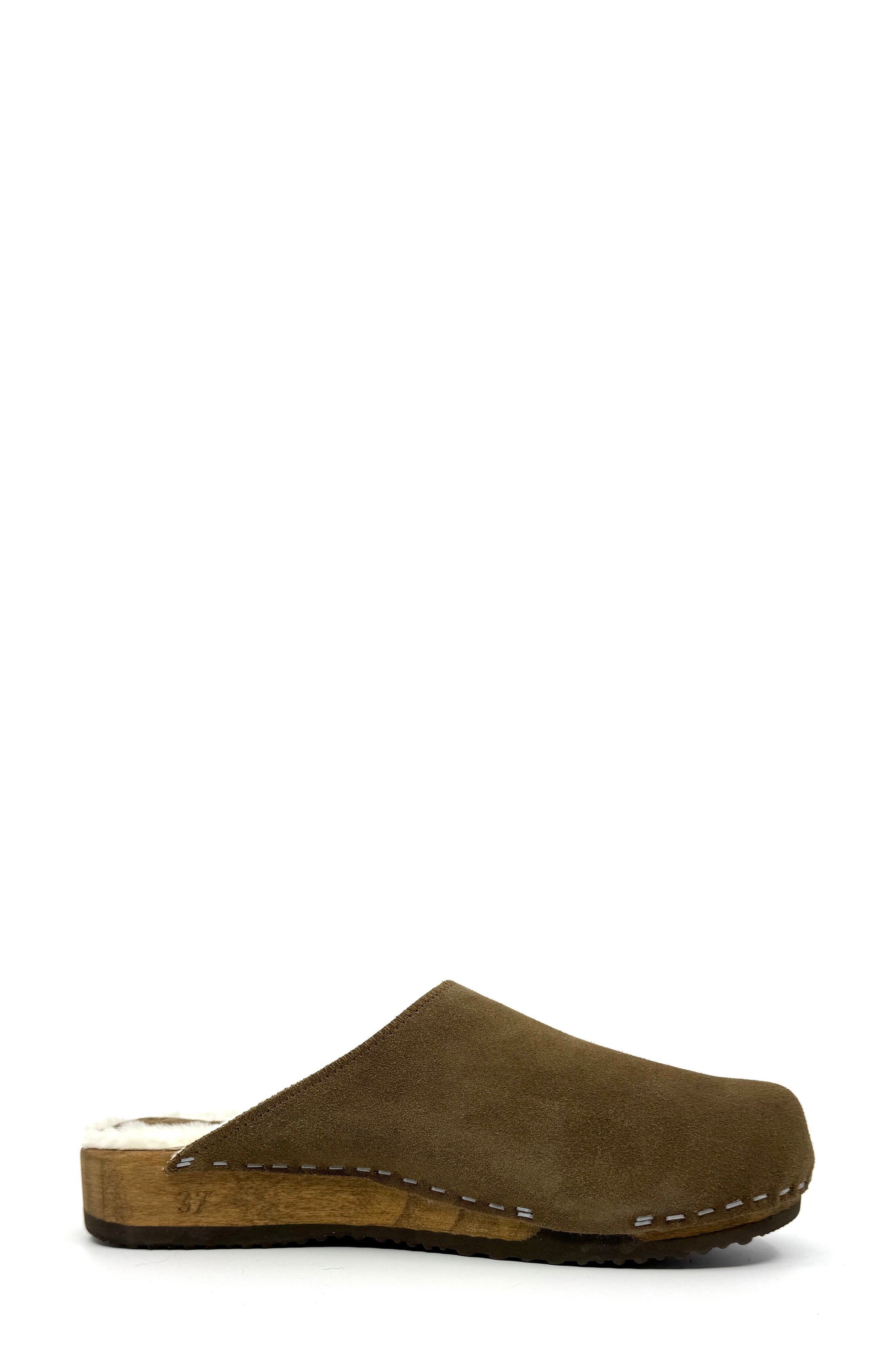 KUNSTEN Ella Genuine Shearling Lined Clog, Alternate, color, Umber