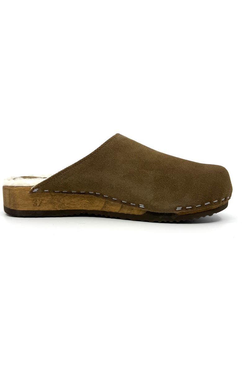 KUNSTEN Ella Genuine Shearling Lined Clog, Alternate, color, Umber