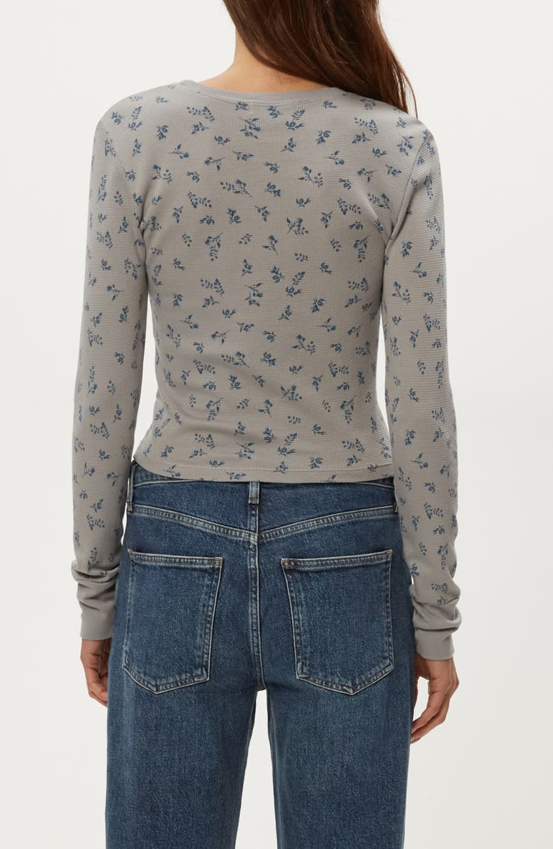 Michael Stars Palmer Floral Long Sleeve Thermal T-Shirt, Alternate, color, Sterling