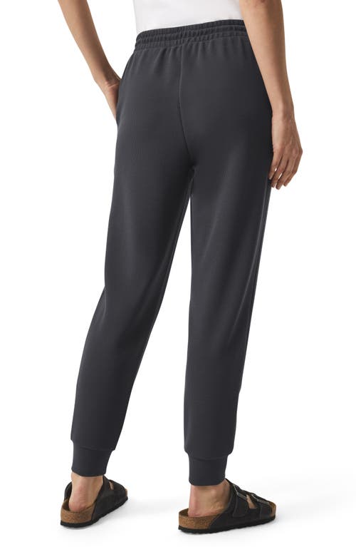 Splendid Tie Waist Waffle Stitch Scuba Joggers In Gray