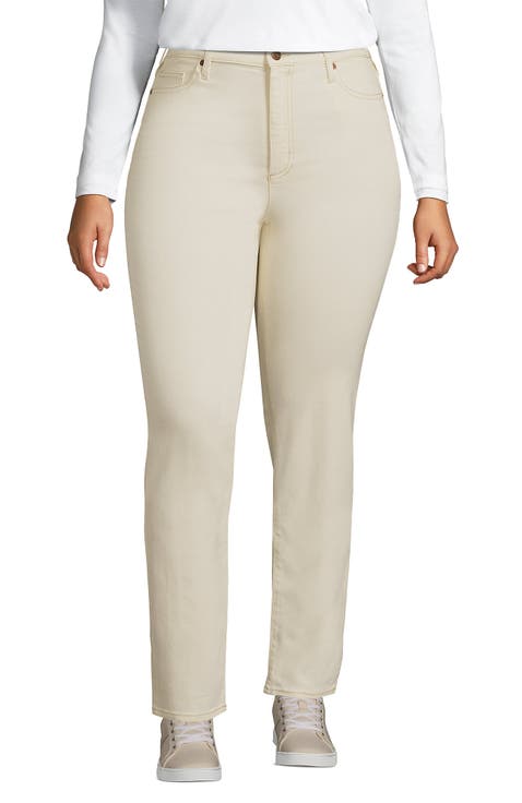 Plus Size Denim High Rise Straight Leg Garment Dye Jeans