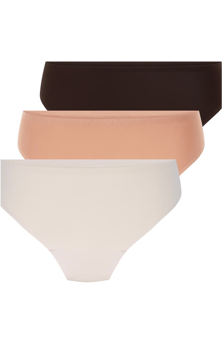 Hunkemöller 3-pack invisible thongs, Alternate, color, Brown