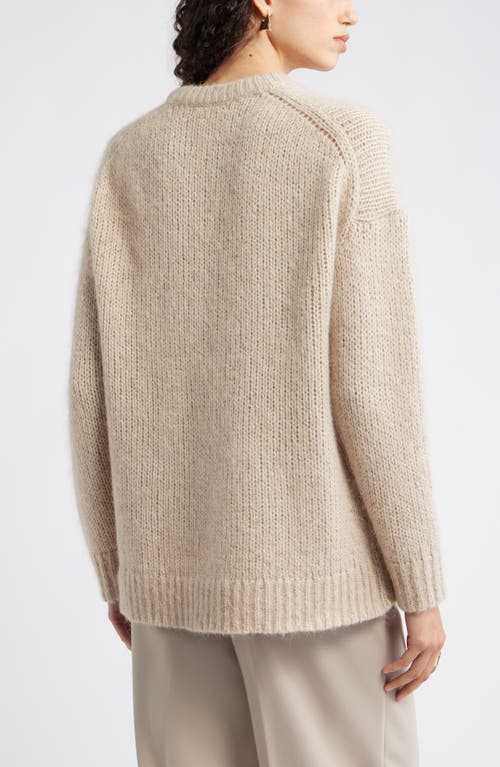Nordstrom Metallic Crewneck Sweater In Brown