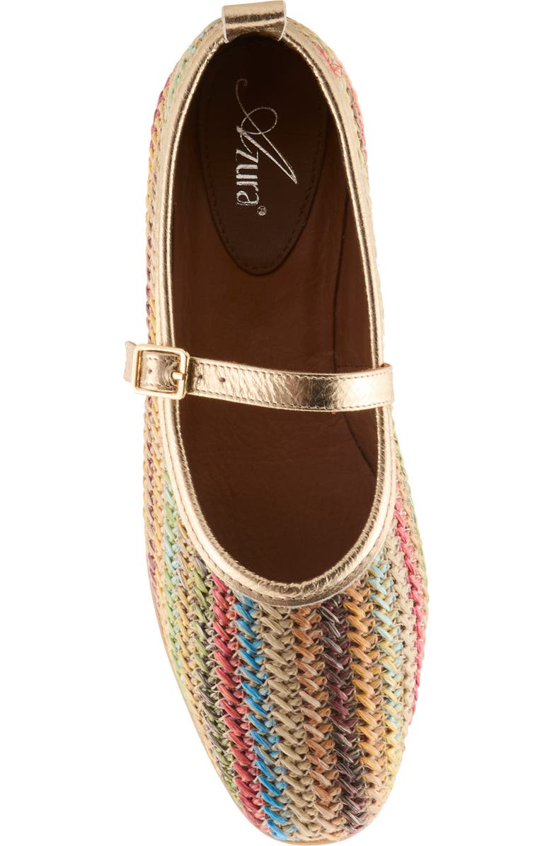 AZURA BY SPRING STEP Multicolor Raffia Ballet Flat, Alternate, color, Rainbow