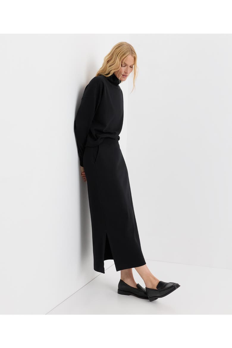Organic Cotton Roam Midi Skirt, Alternate, color, Black