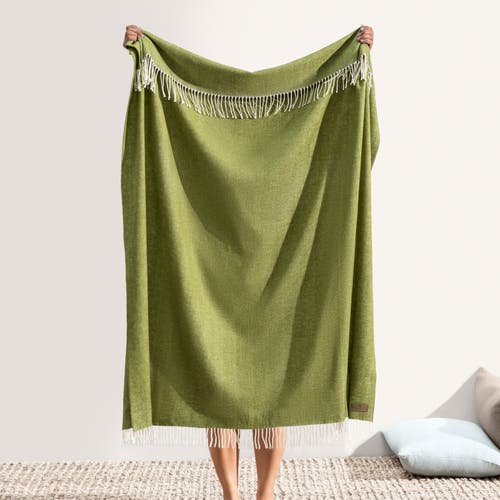 Lands Downunder Italian Herringbone Throw In Green