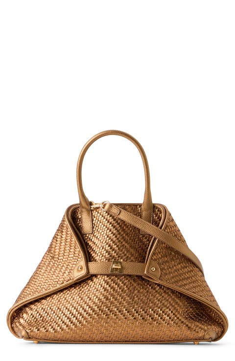 Small Ai Woven Leather Shoulder Bag