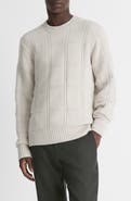 Vince Seed Stitch Windowpane Lambswool Sweater