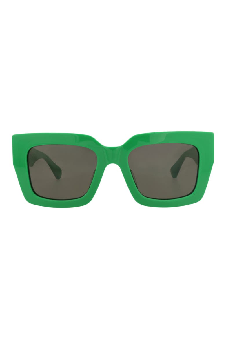 52mm Polarized Square Sunglasses, Main, color, GREEN GREEN GREEN