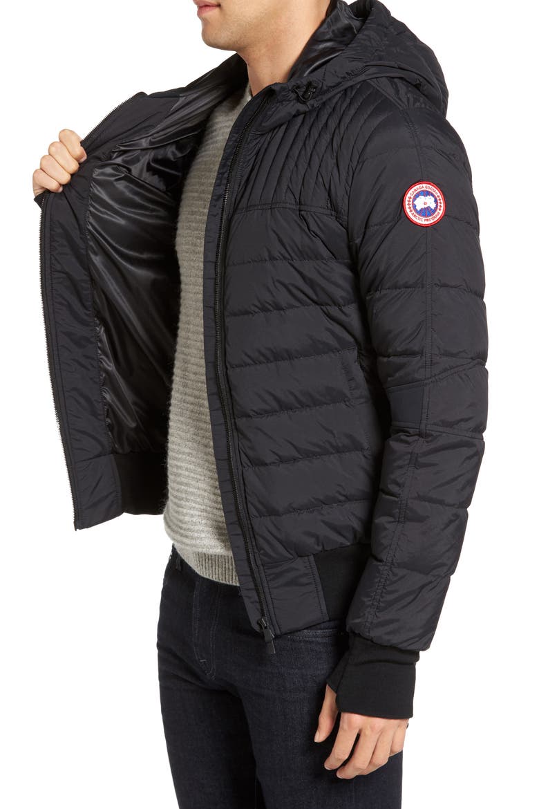 Cabri Hooded Slim Fit Down Jacket, Alternate, color, BLACK