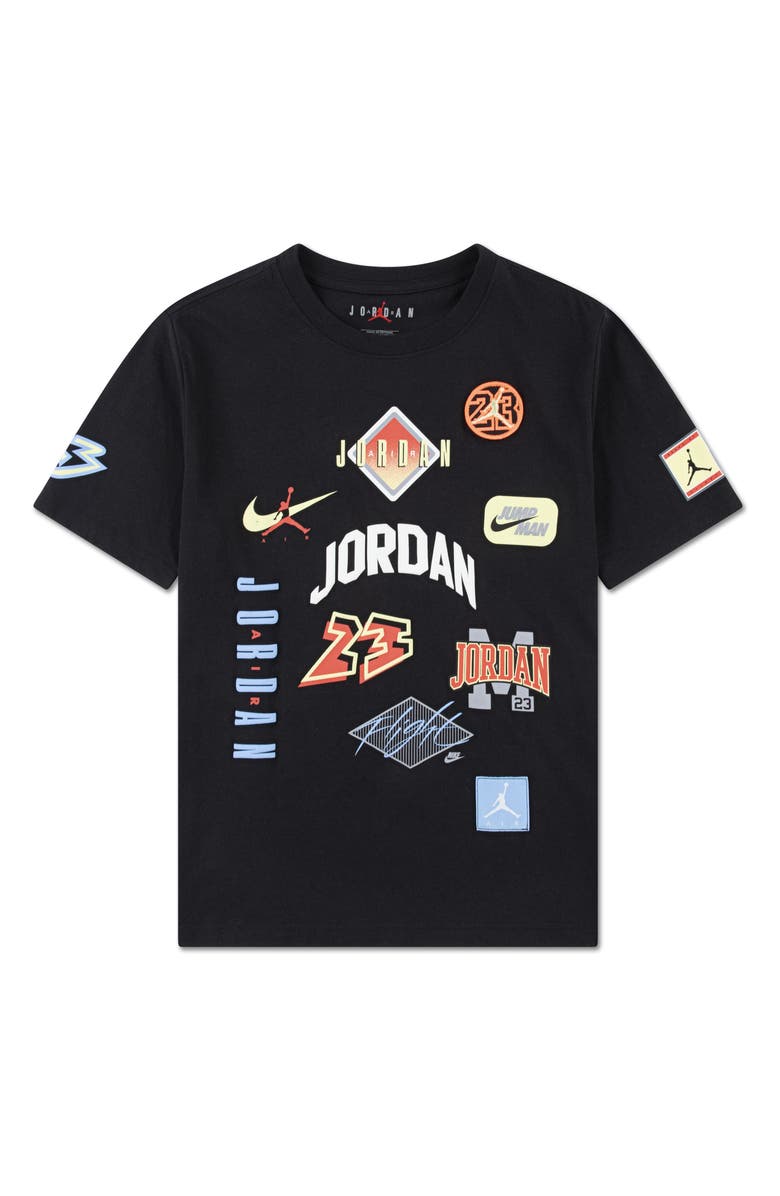 Jordan Kids' Dynasty Patch Graphic T-Shirt, Main, color, Black