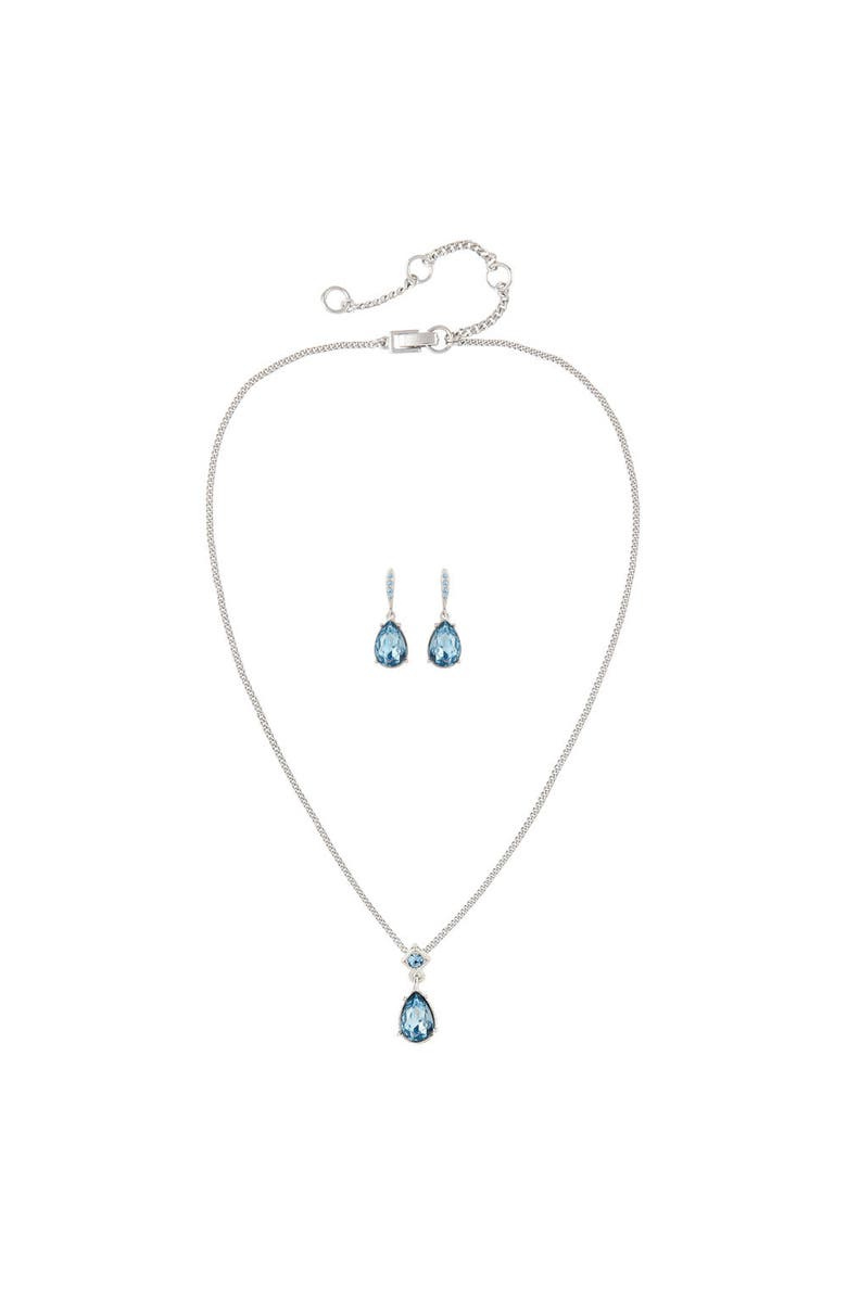 Susan Caplan Givenchy Sapphire Clip-On Earring and Necklace Set, Main, color, Set