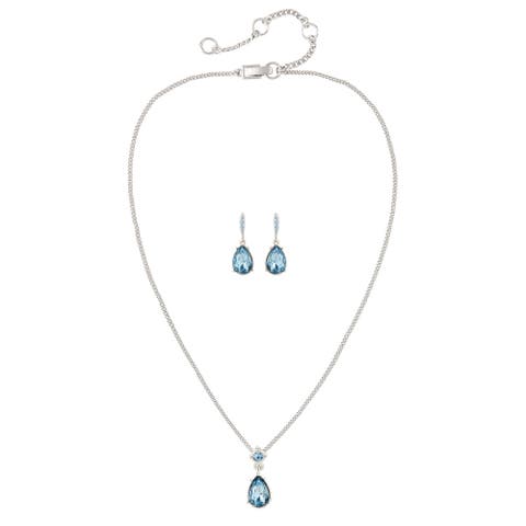 Givenchy Sapphire Clip-On Earring and Necklace Set