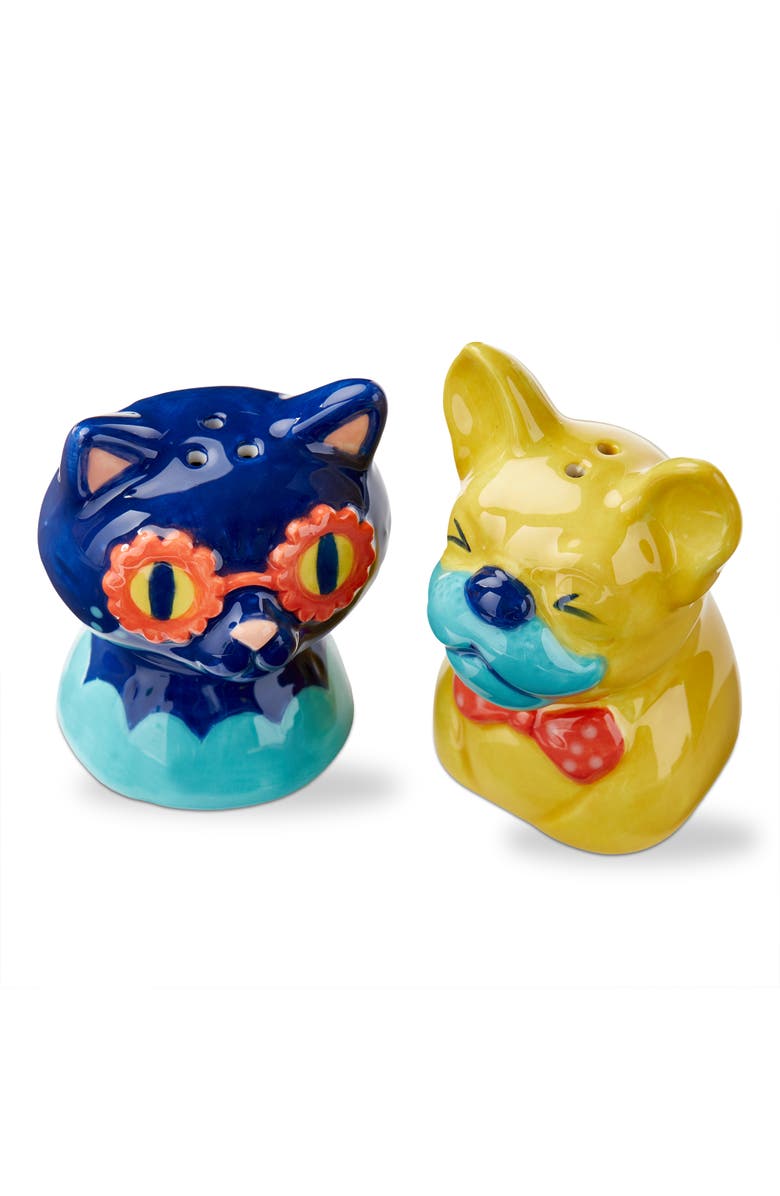 tag Eclectic Fun Friends Salt & Pepper Shakers Set of 2 Multi Dolomite 2.15x2.02x2.72 in, Main, color, Multicolored