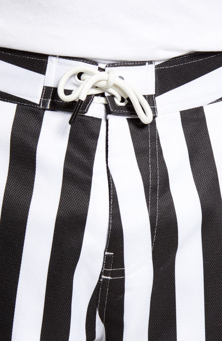 Goodlife Slim Fit Scallop Stripe Board Shorts, Alternate, color,