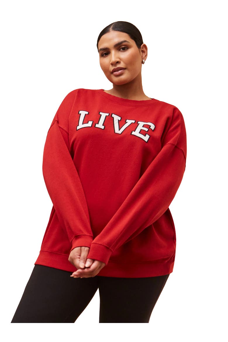 Oversized Sweatshirt, Main, color, Red