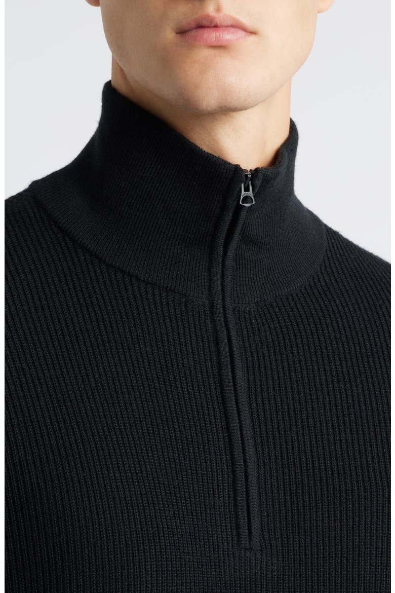 Joel Merino Wool Blend Half Zip Sweater, Alternate, color, BLACK