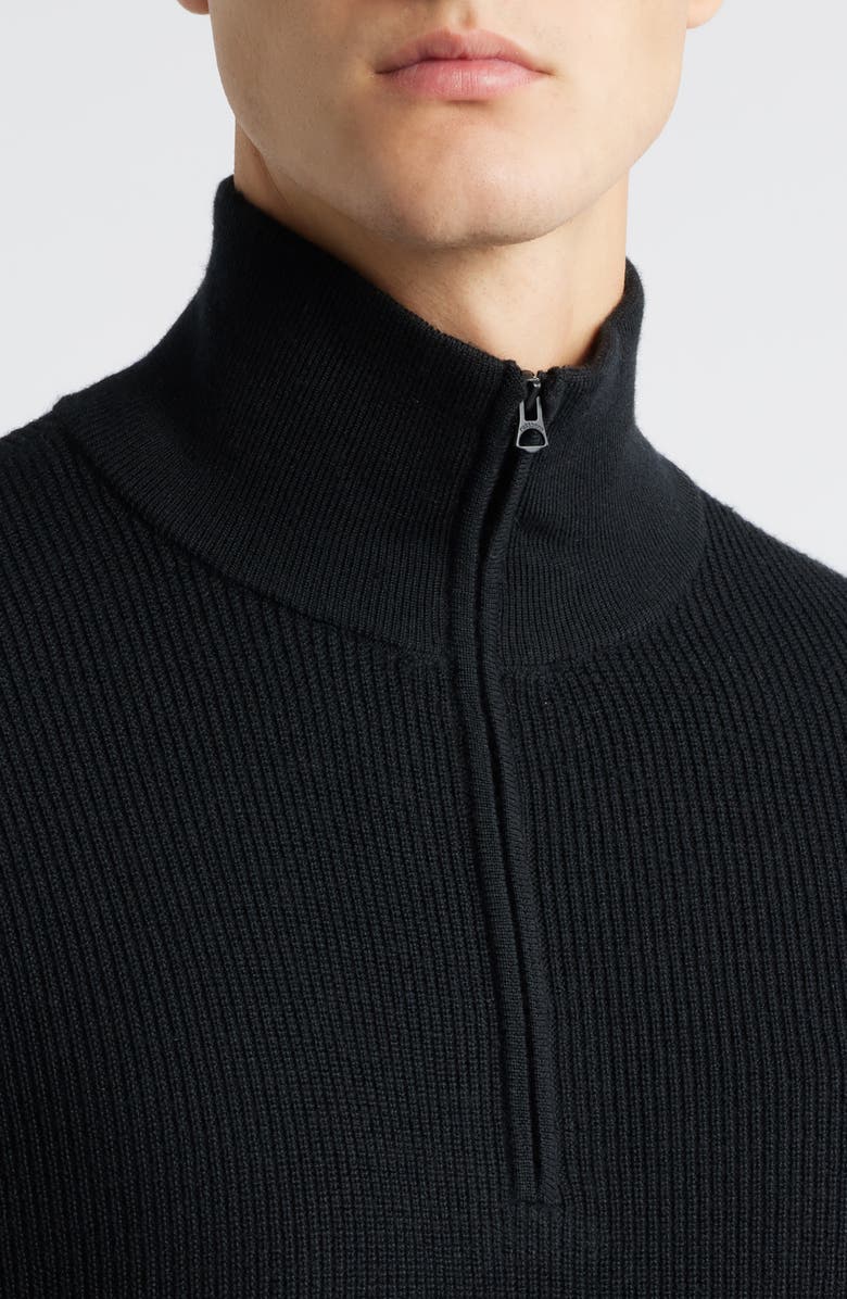 rag & bone Joel Merino Wool Blend Half Zip Sweater, Alternate, color, Black