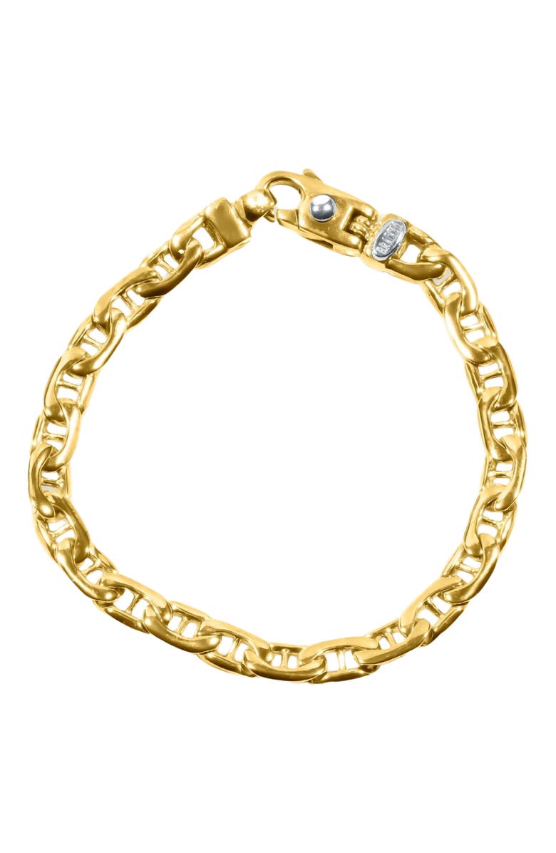 Bliss Diamond Men's Marine Link 14k Gold (26gram) or Platinum (43gram) 6.5mm Bracelet 8.5", Main, color, 