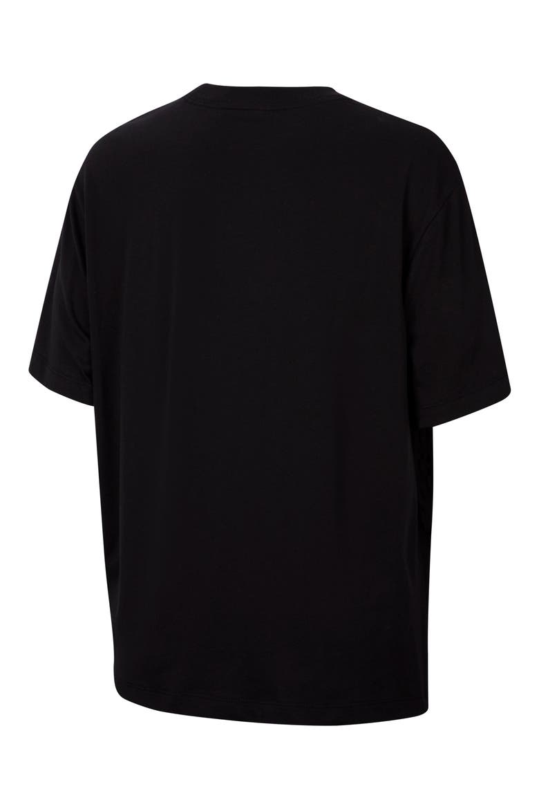 Essential Embroidered Swoosh Organic Cotton T-Shirt, Alternate, color, BLACK/ WHITE