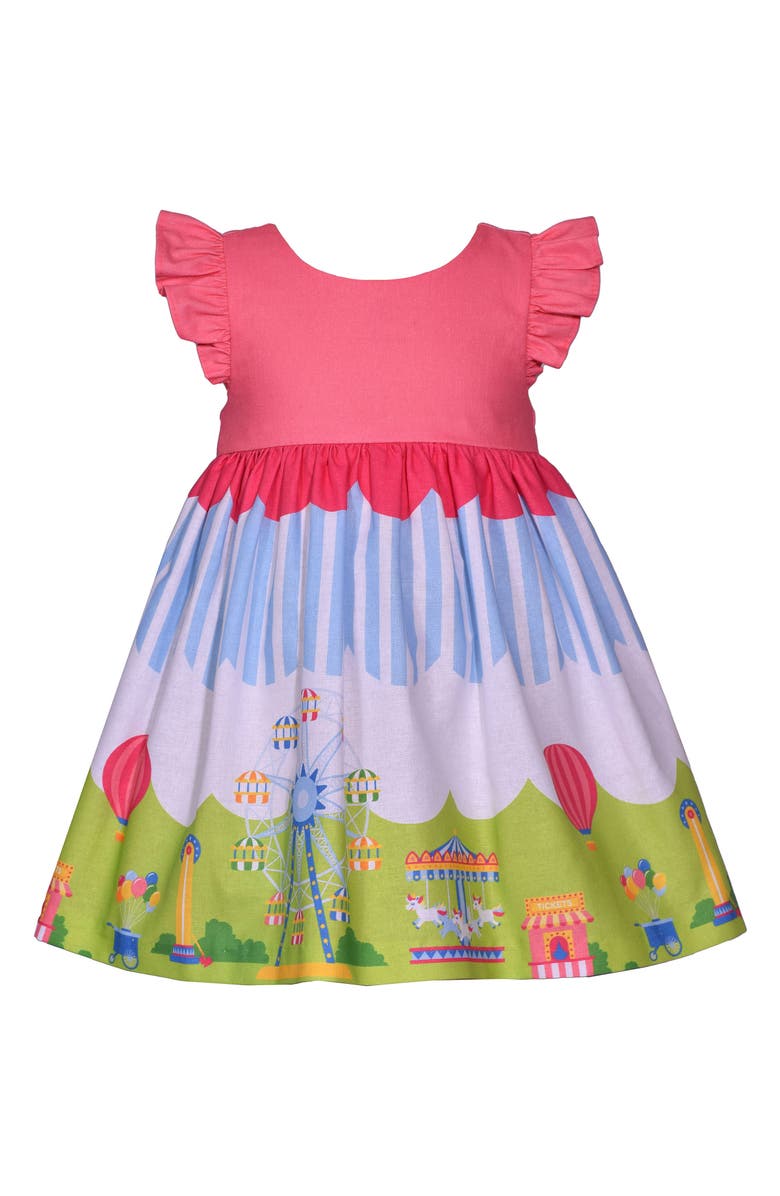 Iris & Ivy Carnival Scene Border Print Dress & Bloomers, Main, color, 