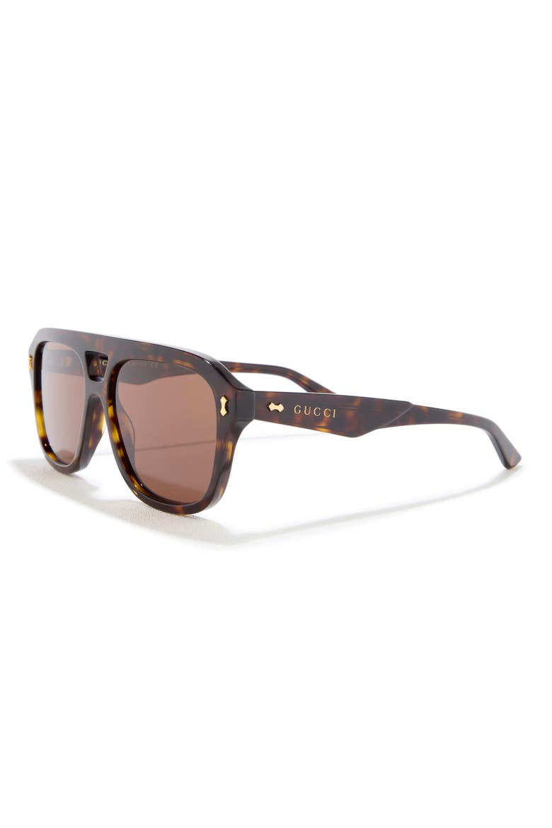 57mm Aviator Sunglasses, Alternate, color, HAVANA HAVANA BROWN