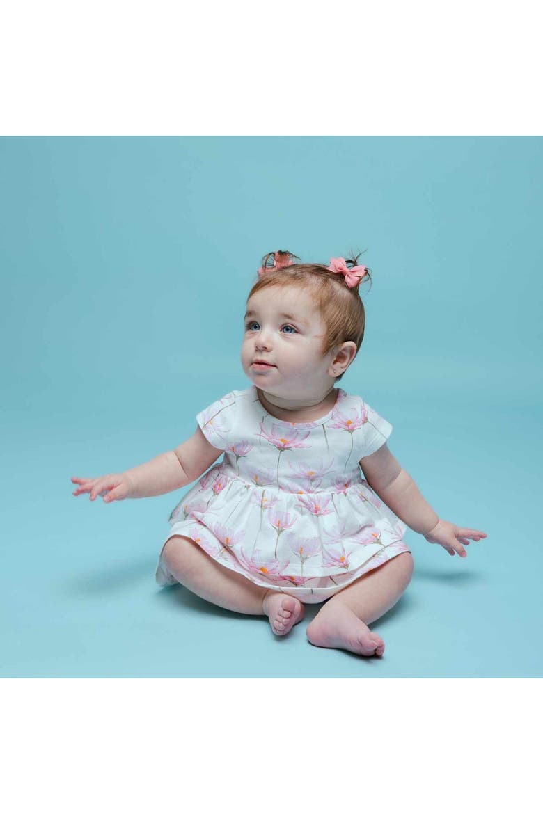 Kids Organic Layered Dress with Matching Bloomers in Macarons, Alternate, color, Pink Petals