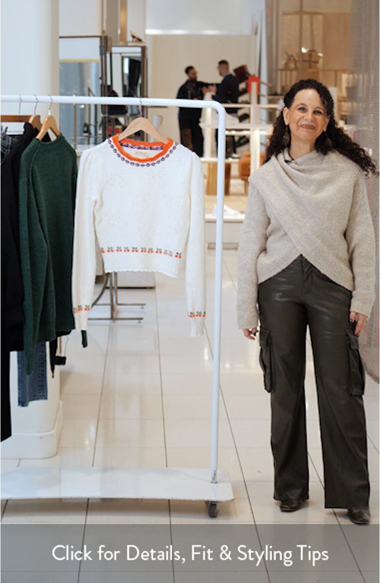 Tilly Cherry Pointelle Knit Crop Sweater, sales video thumbnail