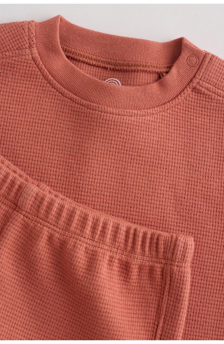 NEXT Waffle Knit T-Shirt & Shorts Set, Alternate, color, Brown