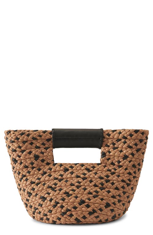 Helen Kaminski Mini Remi Braided Raffia Tote In Nougat/charcoal