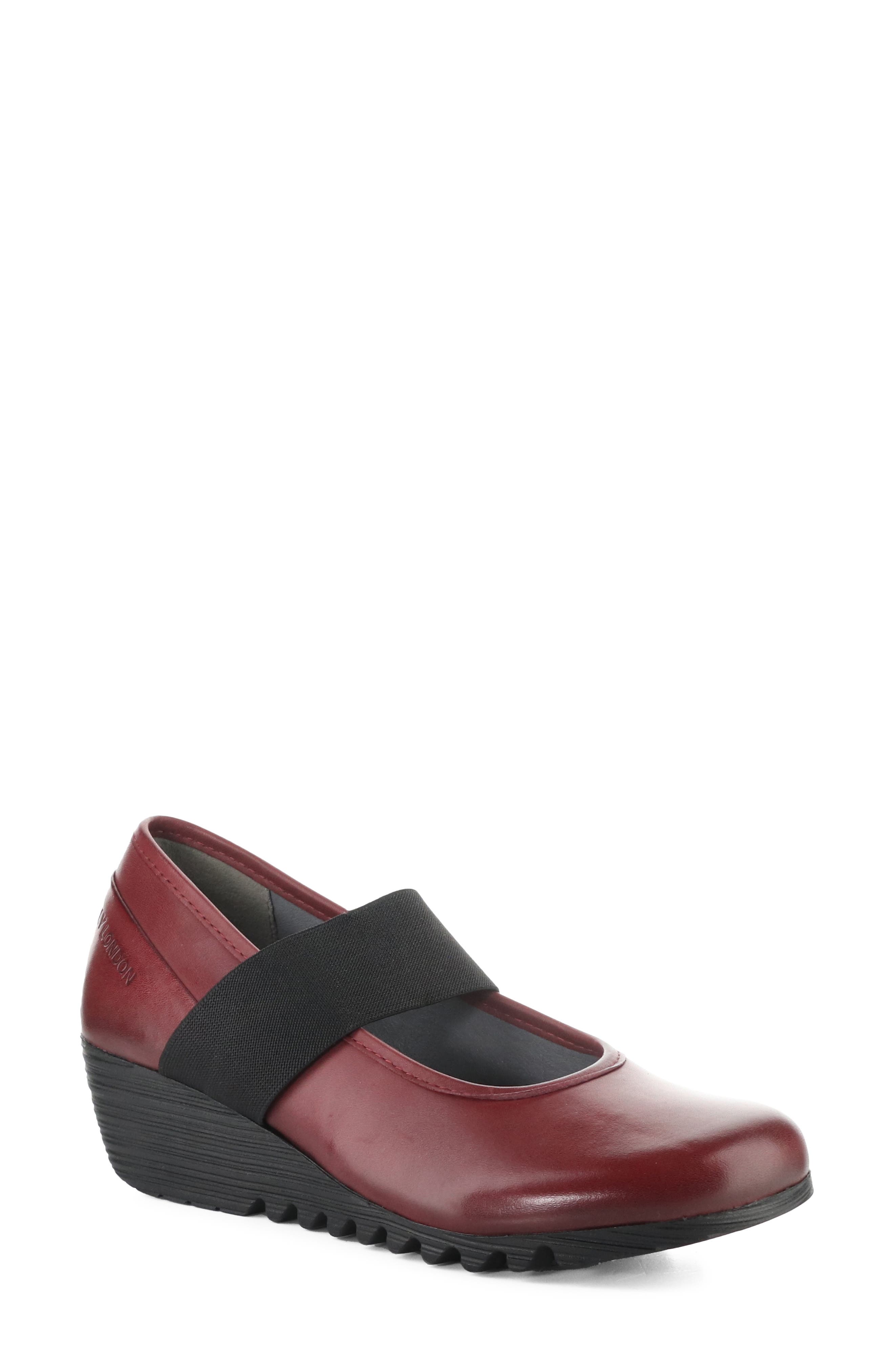 Olid Leather Wedge Pump, Main, color, 001 BURGUNDY