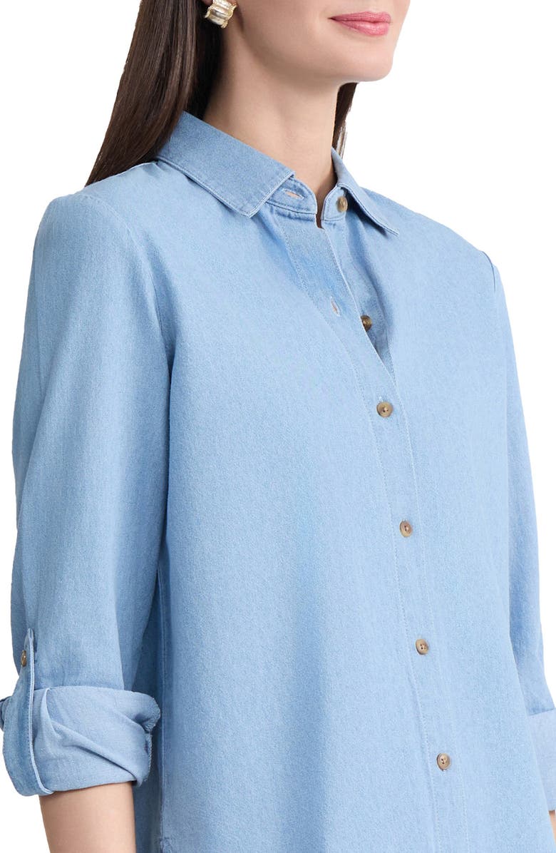 Jones New York Boxy Denim Button-Up Shirt, Alternate, color, Pisces Wash